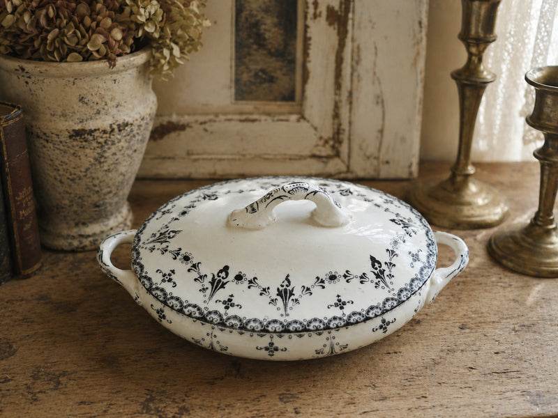 Antique Blue & White Lidded Tureen