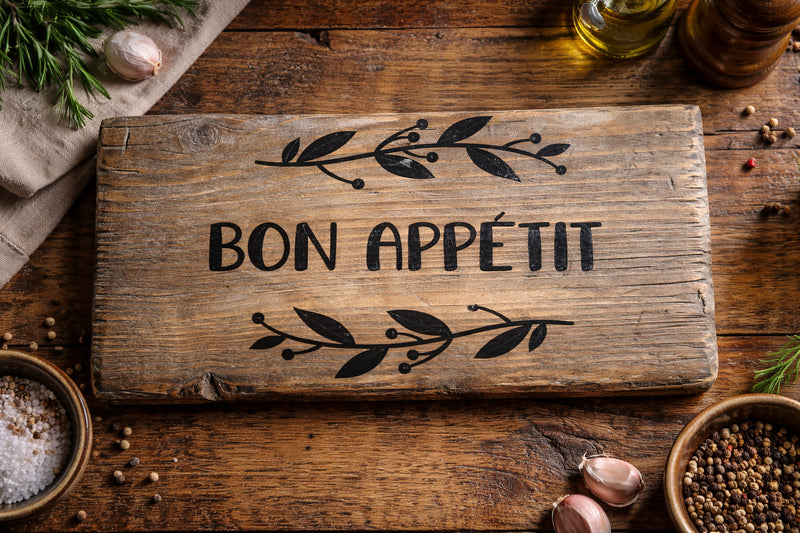 Handmade Rustic Wooden Bon Appetit Sign