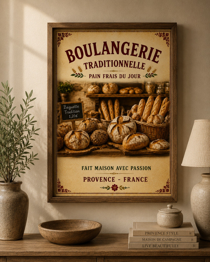 French Provence Boulangerie Traditionelle Print Wall Art – A3 size
