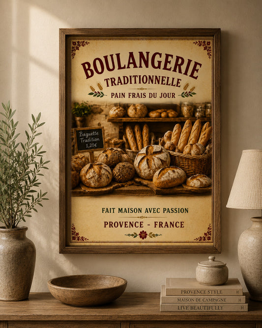 French Provence Boulangerie Traditionelle Print Wall Art – A3 size - The Little Brocante Shop