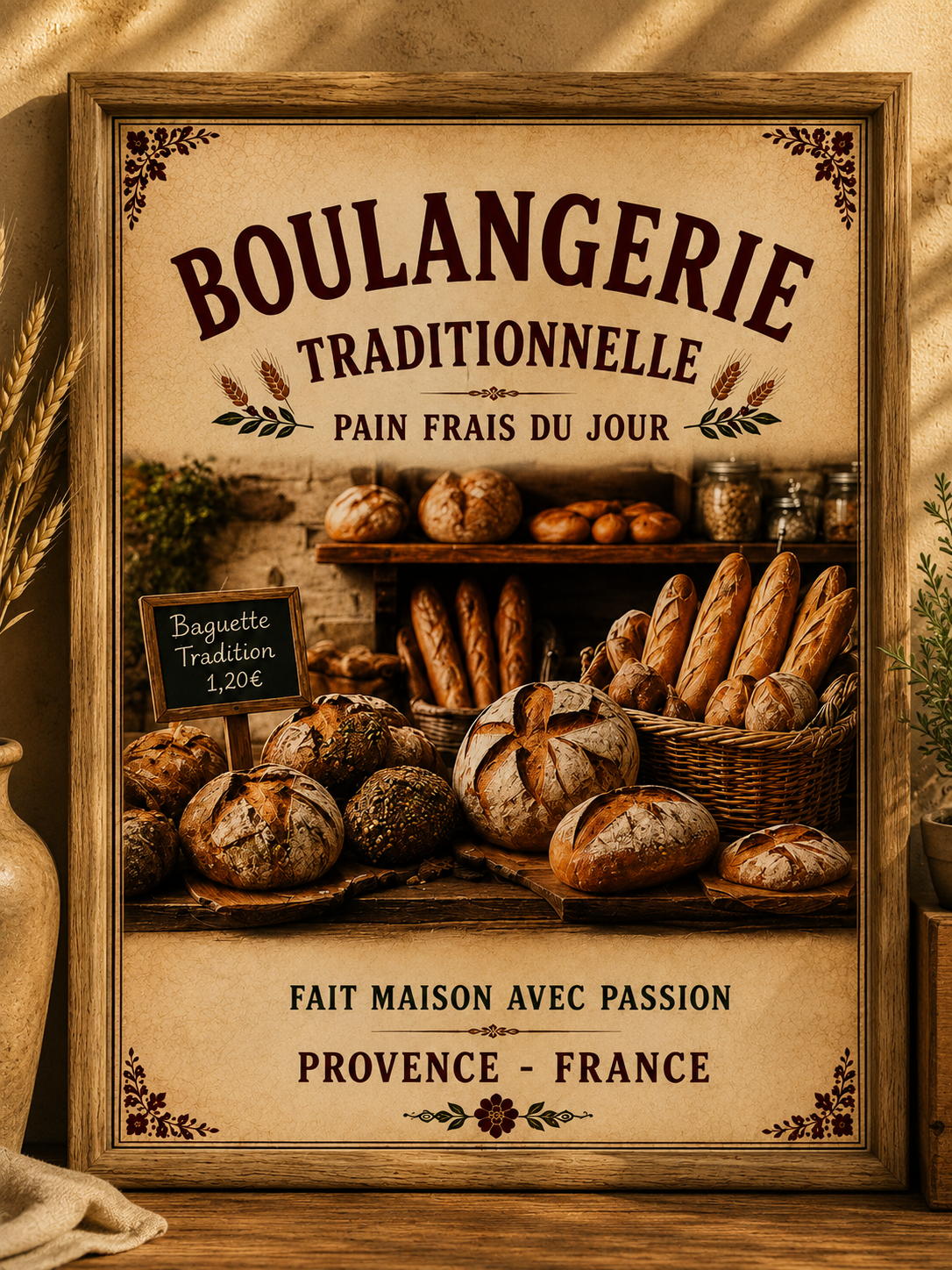Set of 3 Provence Market Prints in frame | Charcuterie, Fromagerie, Boulangerie - The Little Brocante Shop