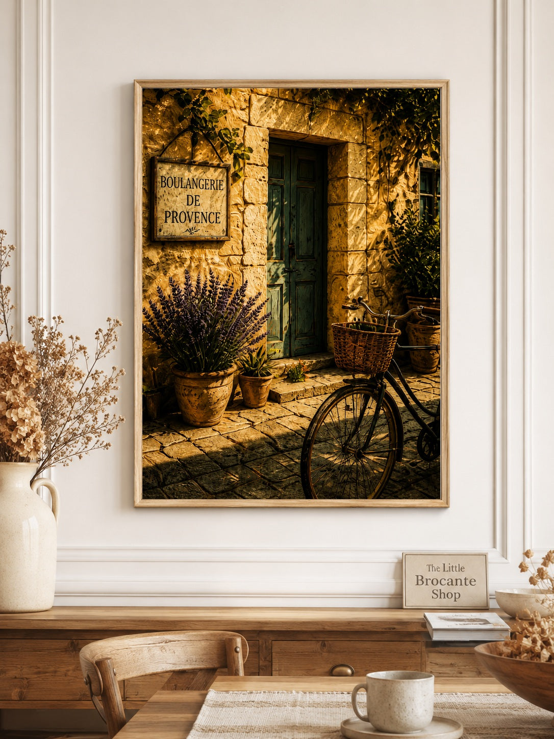 Boulangerie de Provence Vintage French Bakery Print | Rustic Provence Wall Art | French Country Kitchen Poster