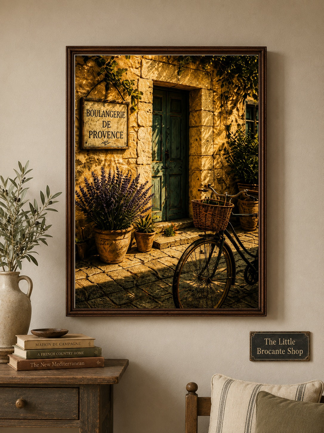 Boulangerie de Provence Vintage French Bakery Print | Rustic Provence Wall Art | French Country Kitchen Poster