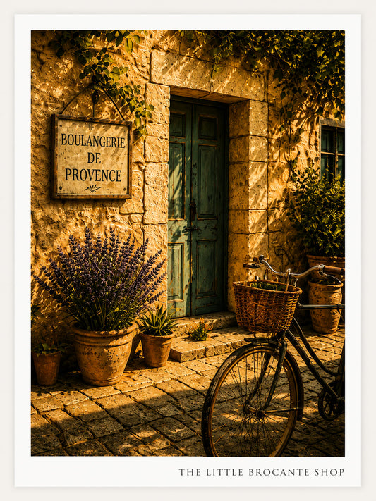 Boulangerie de Provence Vintage French Bakery Print | Rustic Provence Wall Art | French Country Kitchen Poster