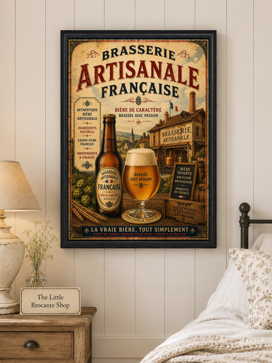 Brasserie Artisanale Française Vintage Beer Poster – French Craft Brewery Wall Art
