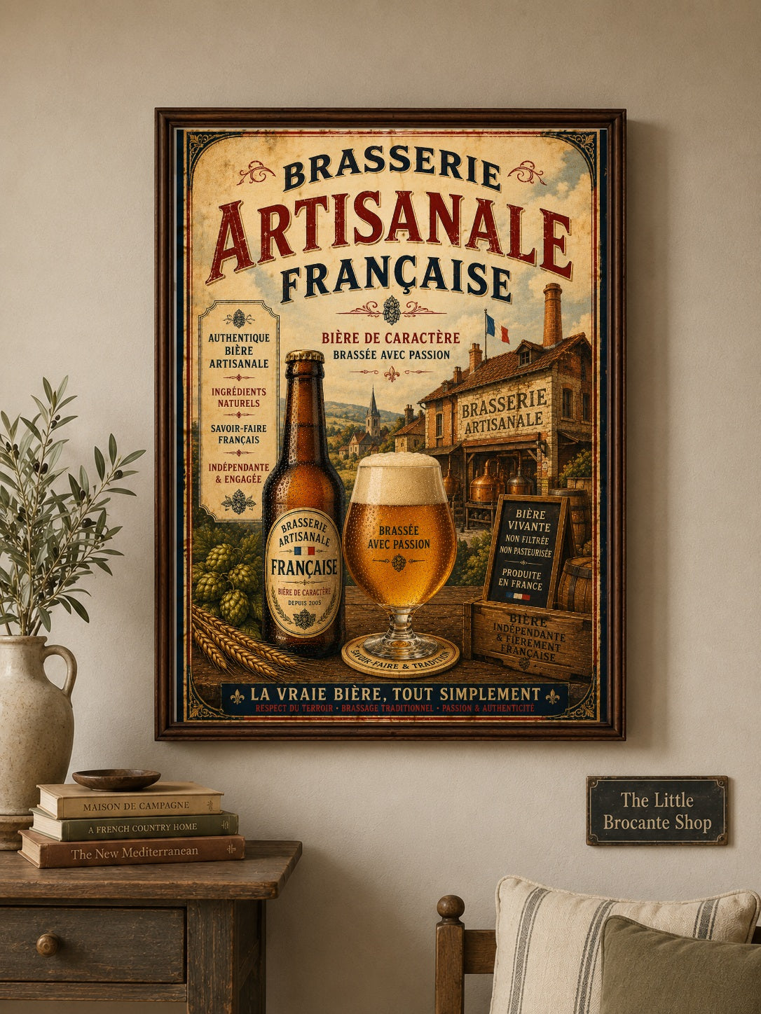 Brasserie Artisanale Française Vintage Beer Poster – French Craft Brewery Wall Art