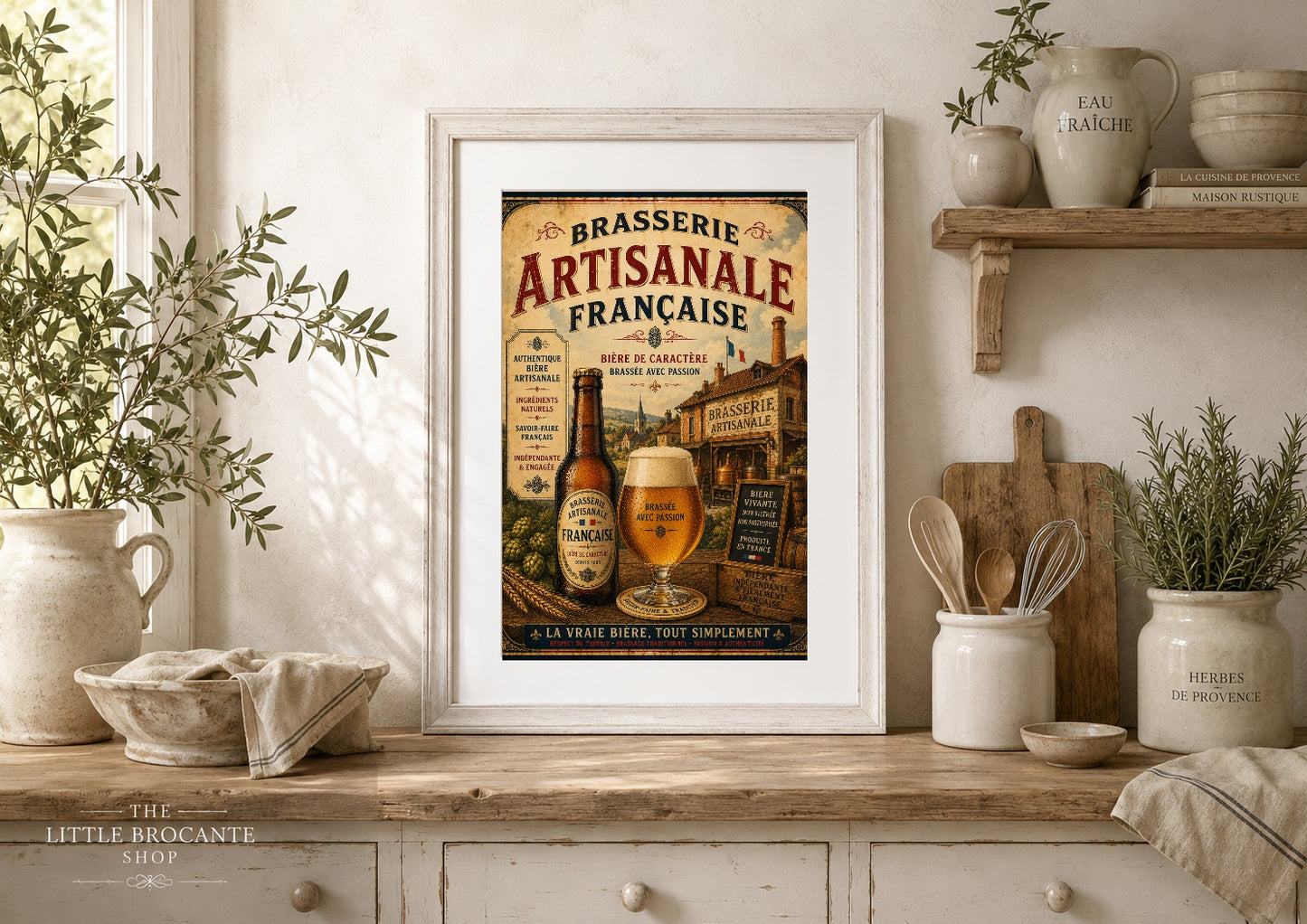 Brasserie Artisanale Française Vintage Beer Poster – French Craft Brewery Wall Art