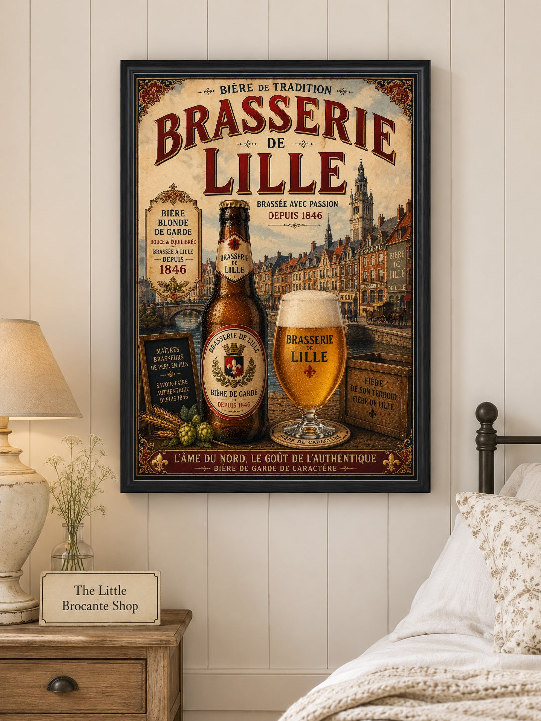 Brasserie de Lille Vintage Beer Poster – French Brewery Wall Art