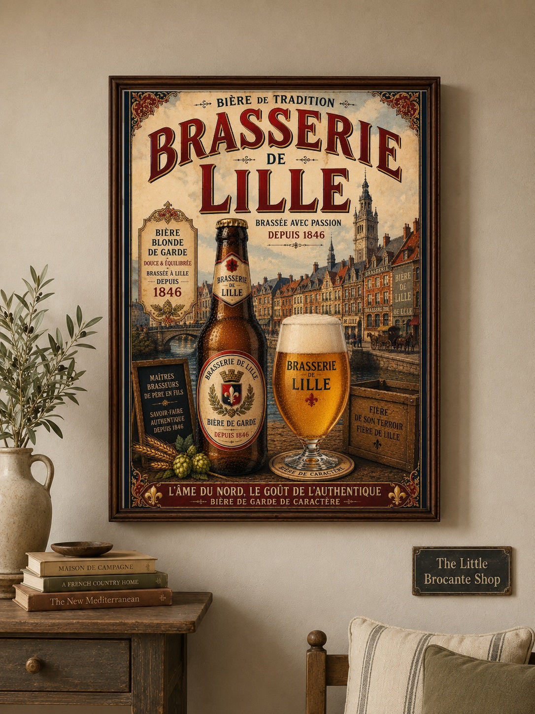 Brasserie de Lille Vintage Beer Poster – French Brewery Wall Art