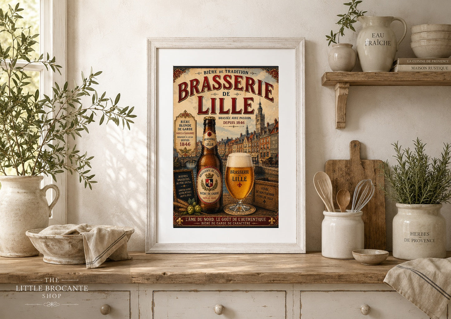 Brasserie de Lille Vintage Beer Poster – French Brewery Wall Art