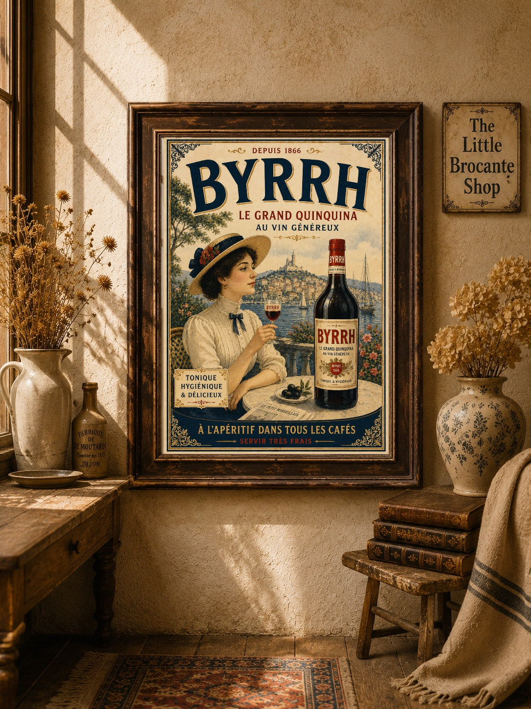 Byrrh Le Grand Quinquina Vintage French Drinks Advertising Print | French Aperitif Wall Art | Mediterranean Café Poster