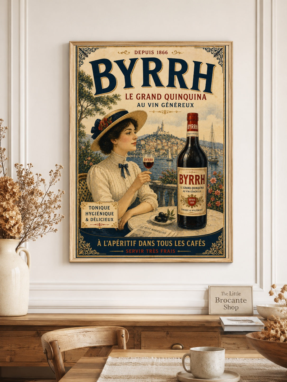 Byrrh Le Grand Quinquina Vintage French Drinks Advertising Print | French Aperitif Wall Art | Mediterranean Café Poster