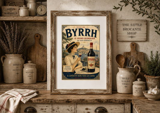 Byrrh Le Grand Quinquina Vintage French Drinks Advertising Print | French Aperitif Wall Art | Mediterranean Café Poster