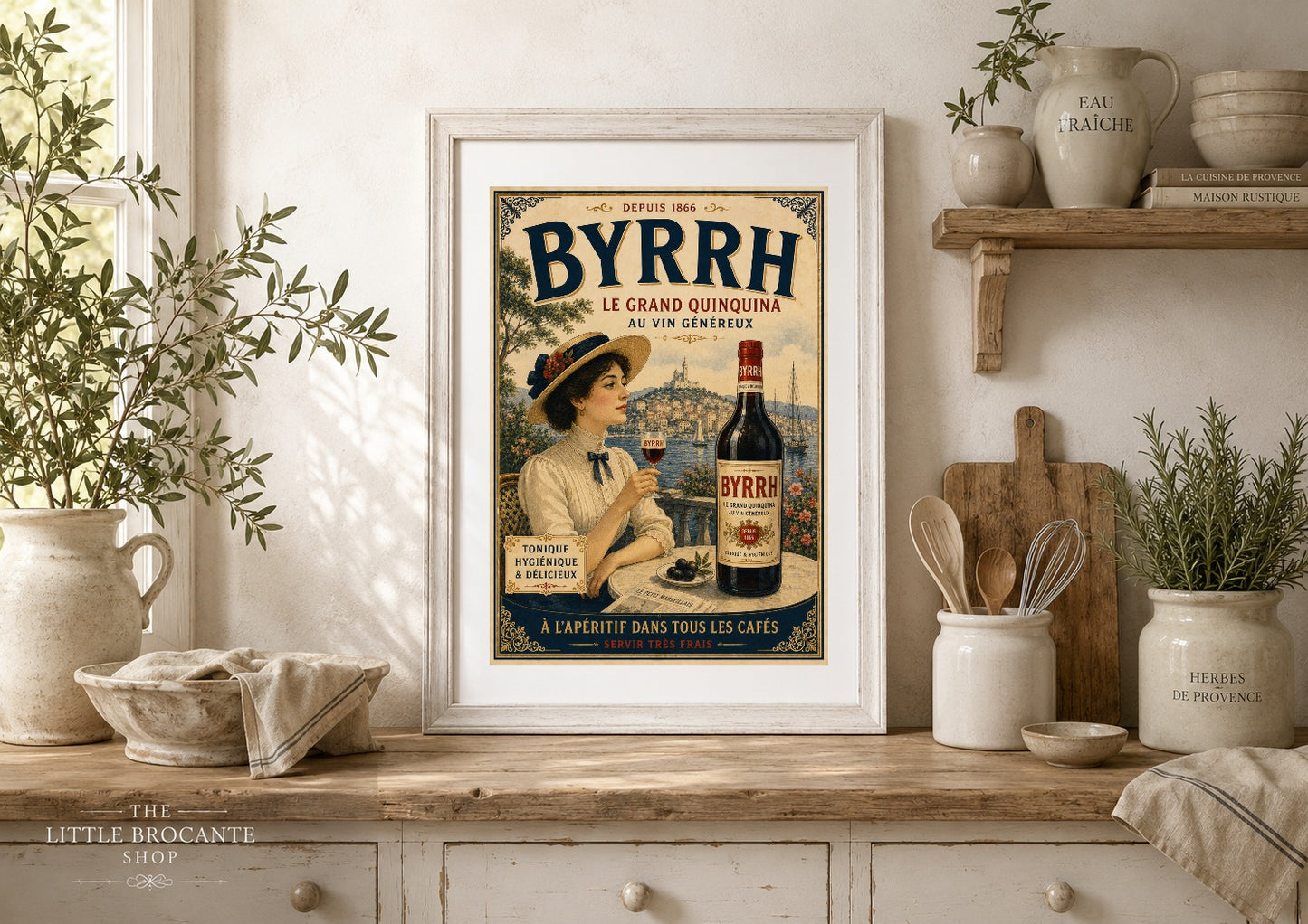 Byrrh Le Grand Quinquina Vintage French Drinks Advertising Print | French Aperitif Wall Art | Mediterranean Café Poster