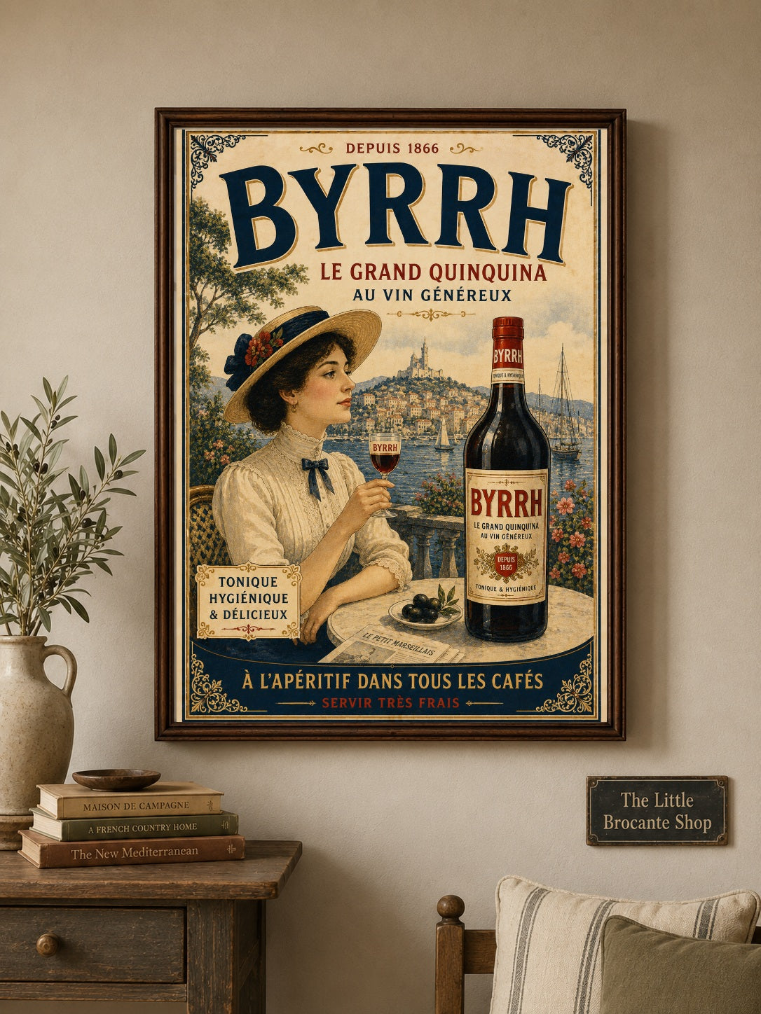 Byrrh Le Grand Quinquina Vintage French Drinks Advertising Print | French Aperitif Wall Art | Mediterranean Café Poster