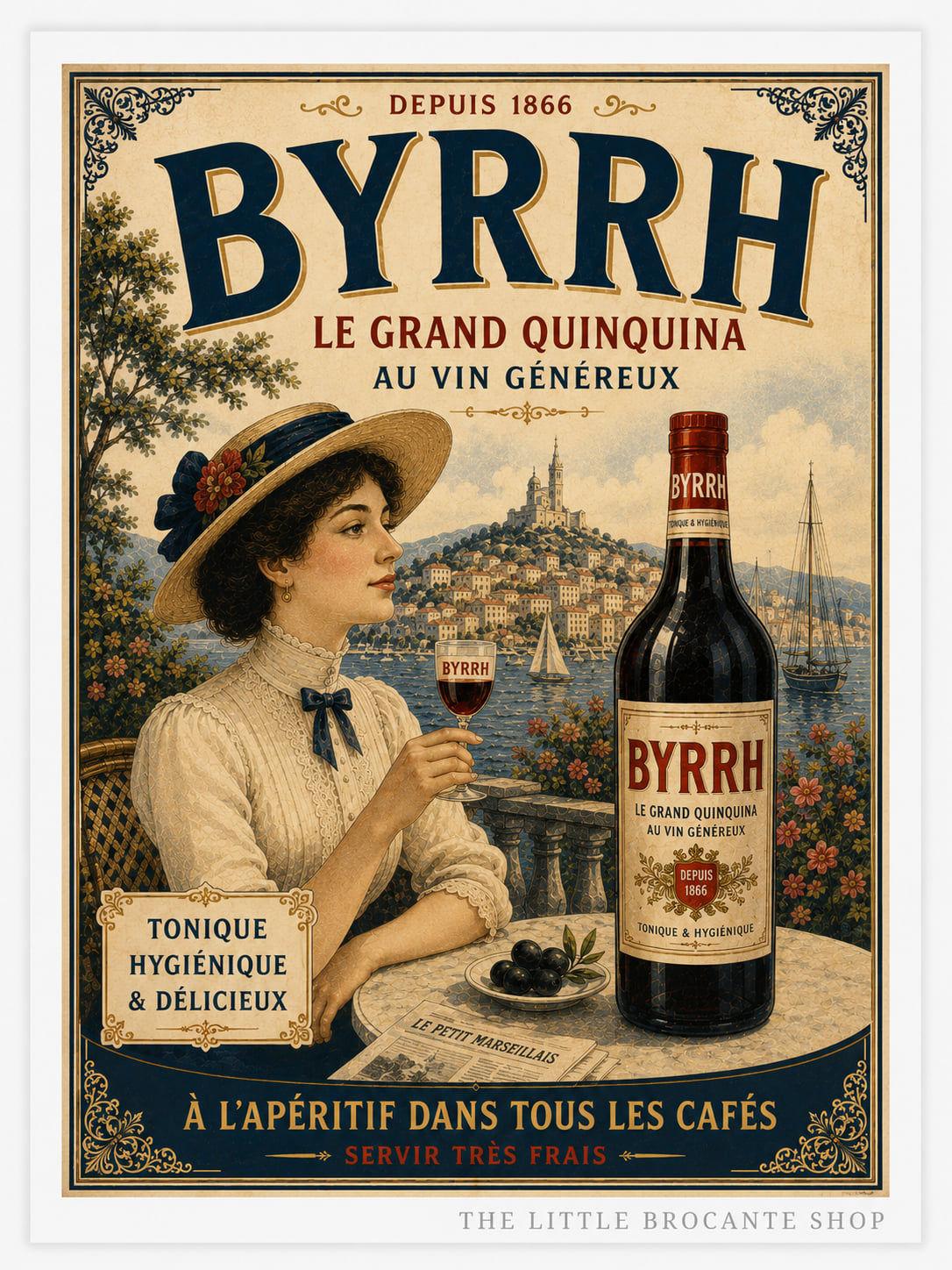 Byrrh Le Grand Quinquina Vintage French Drinks Advertising Print | French Aperitif Wall Art | Mediterranean Café Poster