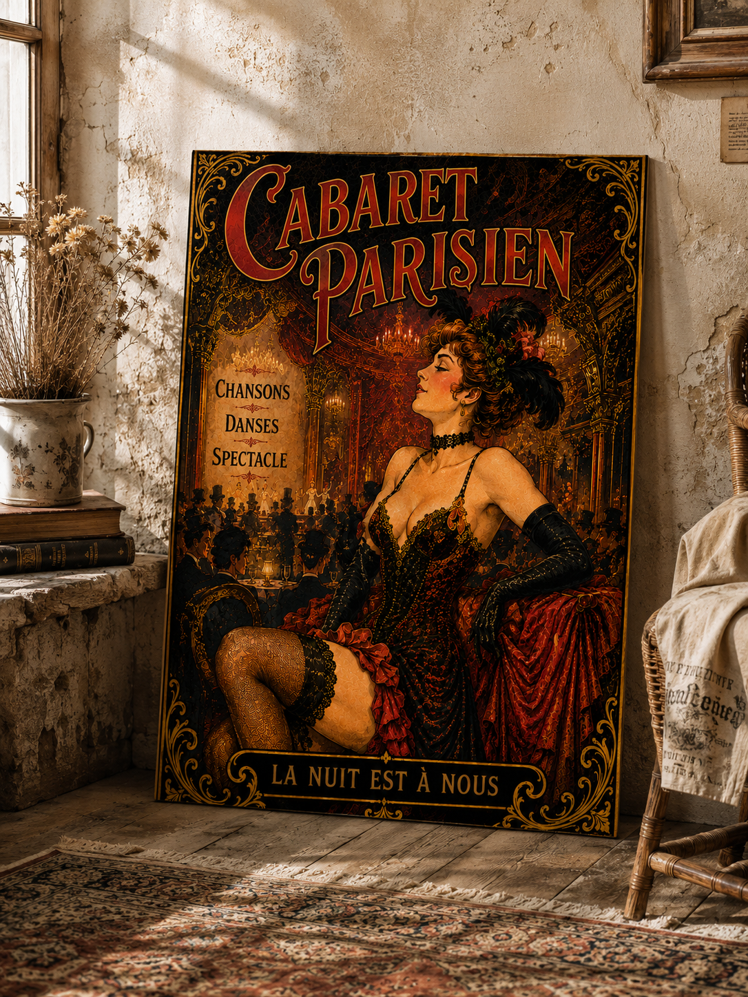 Cabaret Parisien Print in Bell Epoque Style - Exclusive French Print