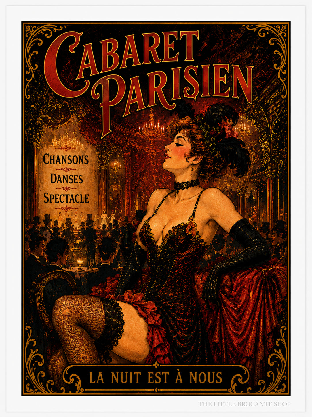 Cabaret Parisien Print in Bell Epoque Style - Exclusive French Print