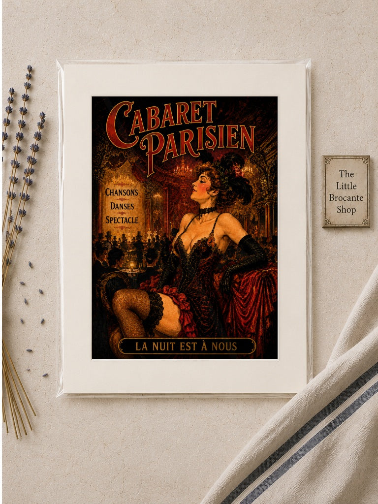 Cabaret Parisien Print in Bell Epoque Style  Unframed Art Print