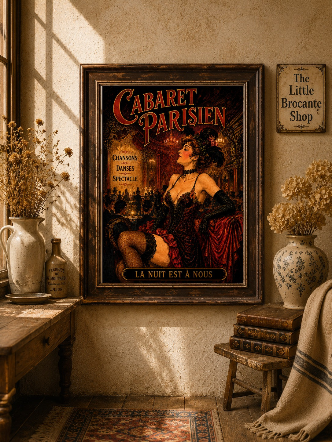 Cabaret Parisien Print in Bell Epoque Style  Unframed Art Print