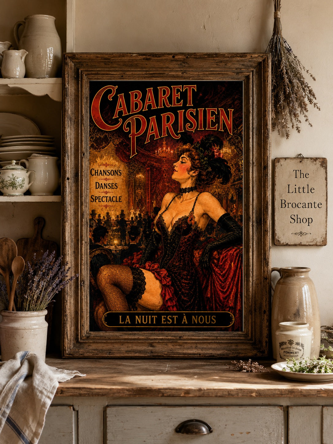 Cabaret Parisien Print in Bell Epoque Style  Unframed Art Print