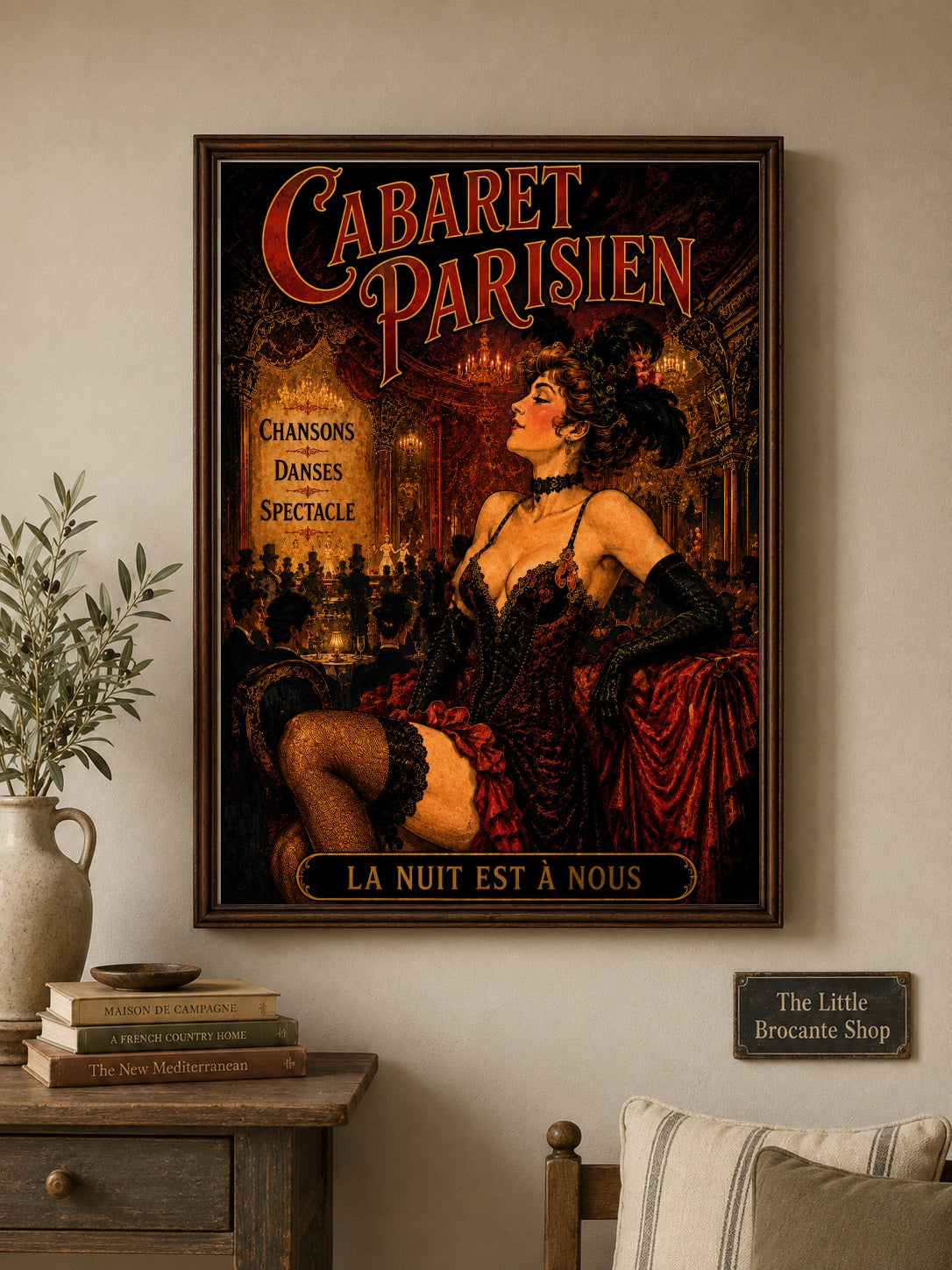 Cabaret Parisien Print in Bell Epoque Style  Unframed Art Print