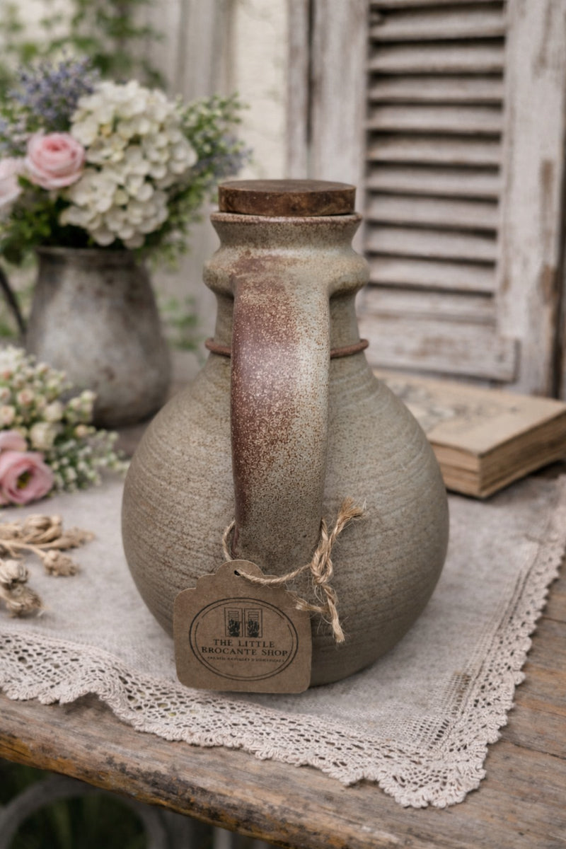 Vintage French Calvados Stoneware Jug - The Little Brocante Shop