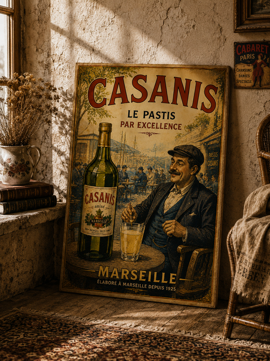 Casanis Le Pastis Vintage French Advertising Print | Marseille Pastis Wall Art | French Café Poster