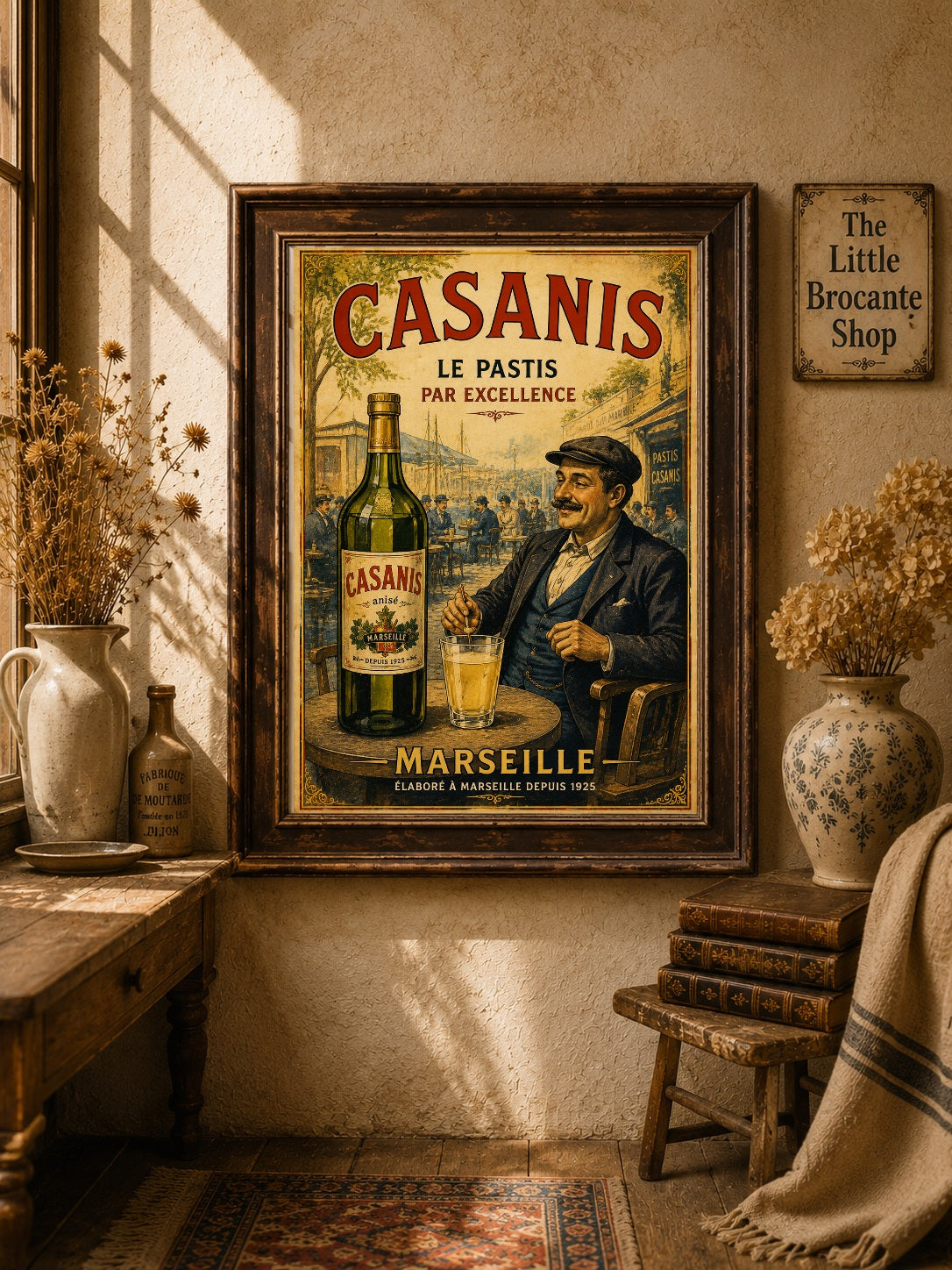 Casanis Le Pastis Vintage French Advertising Print | Marseille Pastis Wall Art | French Café Poster
