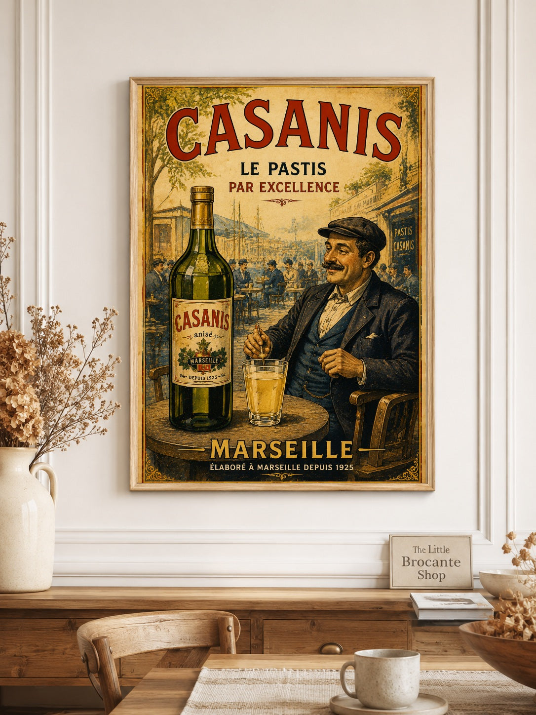 Casanis Le Pastis Vintage French Advertising Print | Marseille Pastis Wall Art | French Café Poster