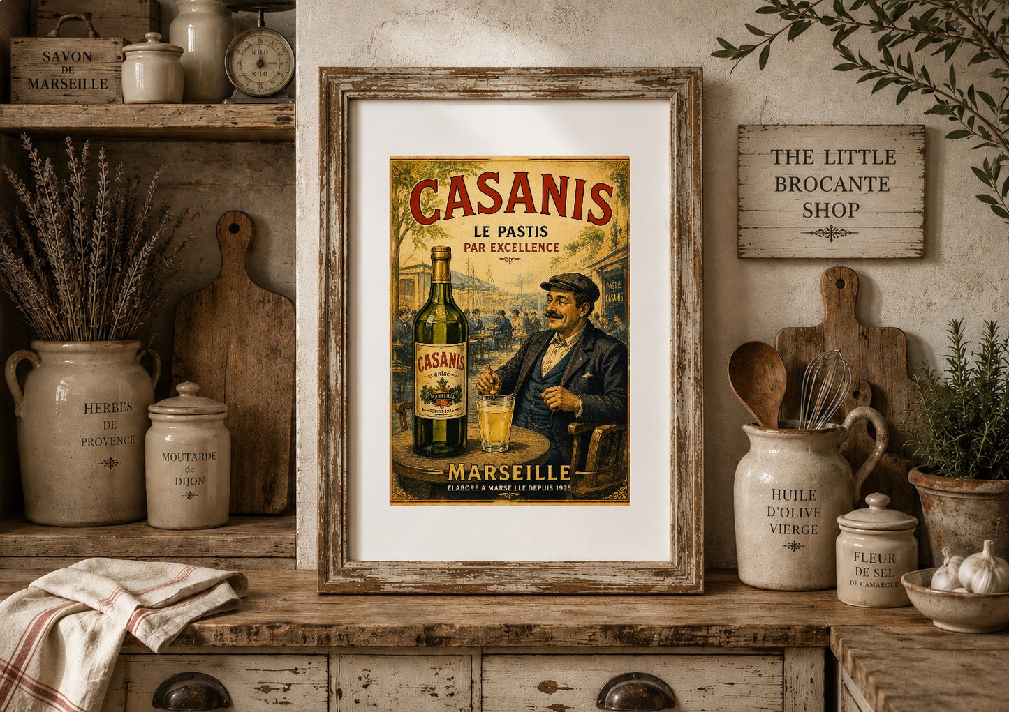 Casanis Le Pastis Vintage French Advertising Print | Marseille Pastis Wall Art | French Café Poster