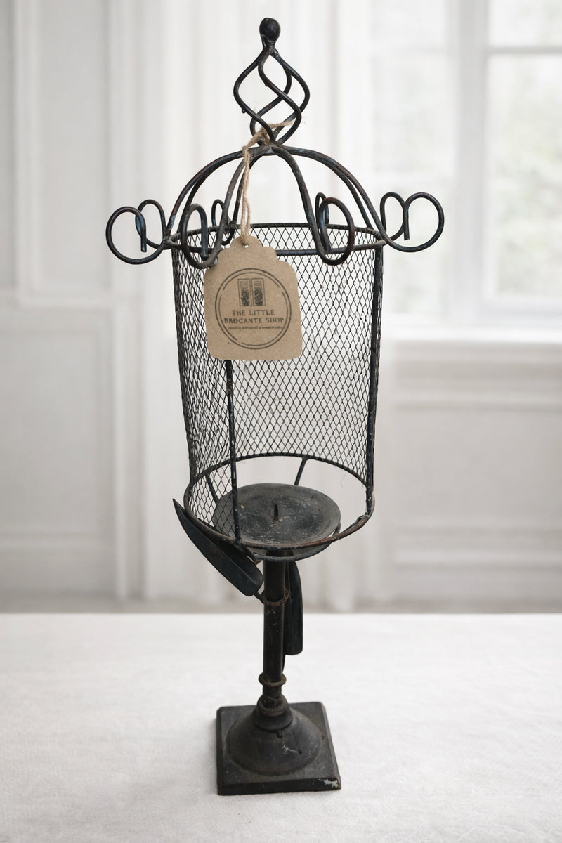 Vintage French Cast Iron Candle Holder