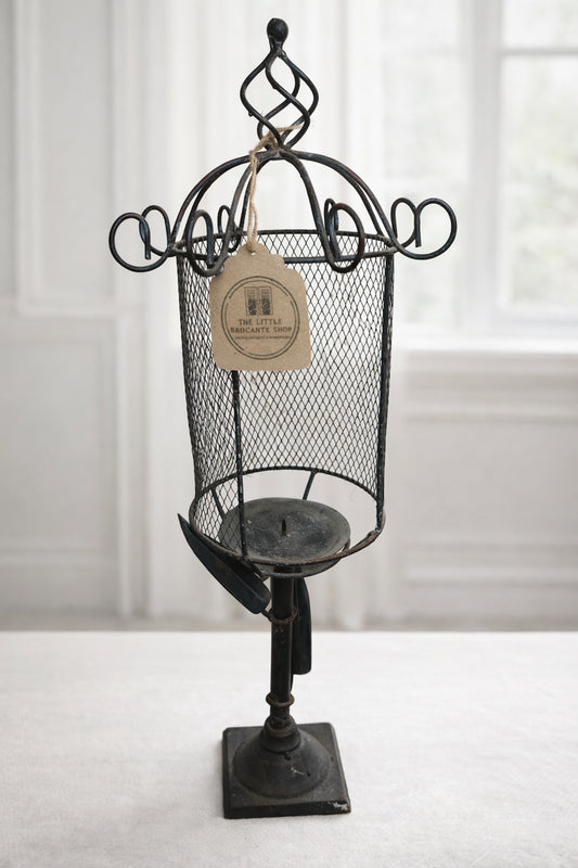 Vintage French Cast Iron Candle Holder