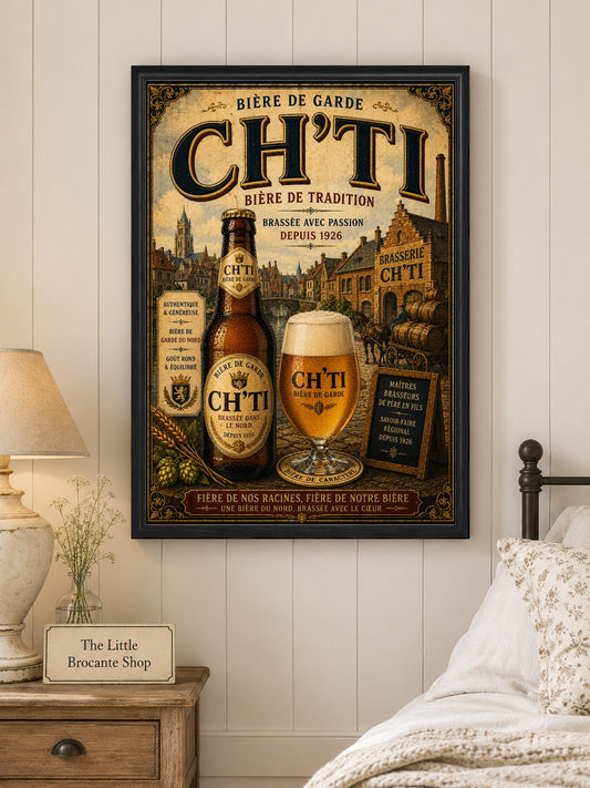 Ch'Ti Bière de Garde Vintage Beer Poster – French Brewery Wall Art