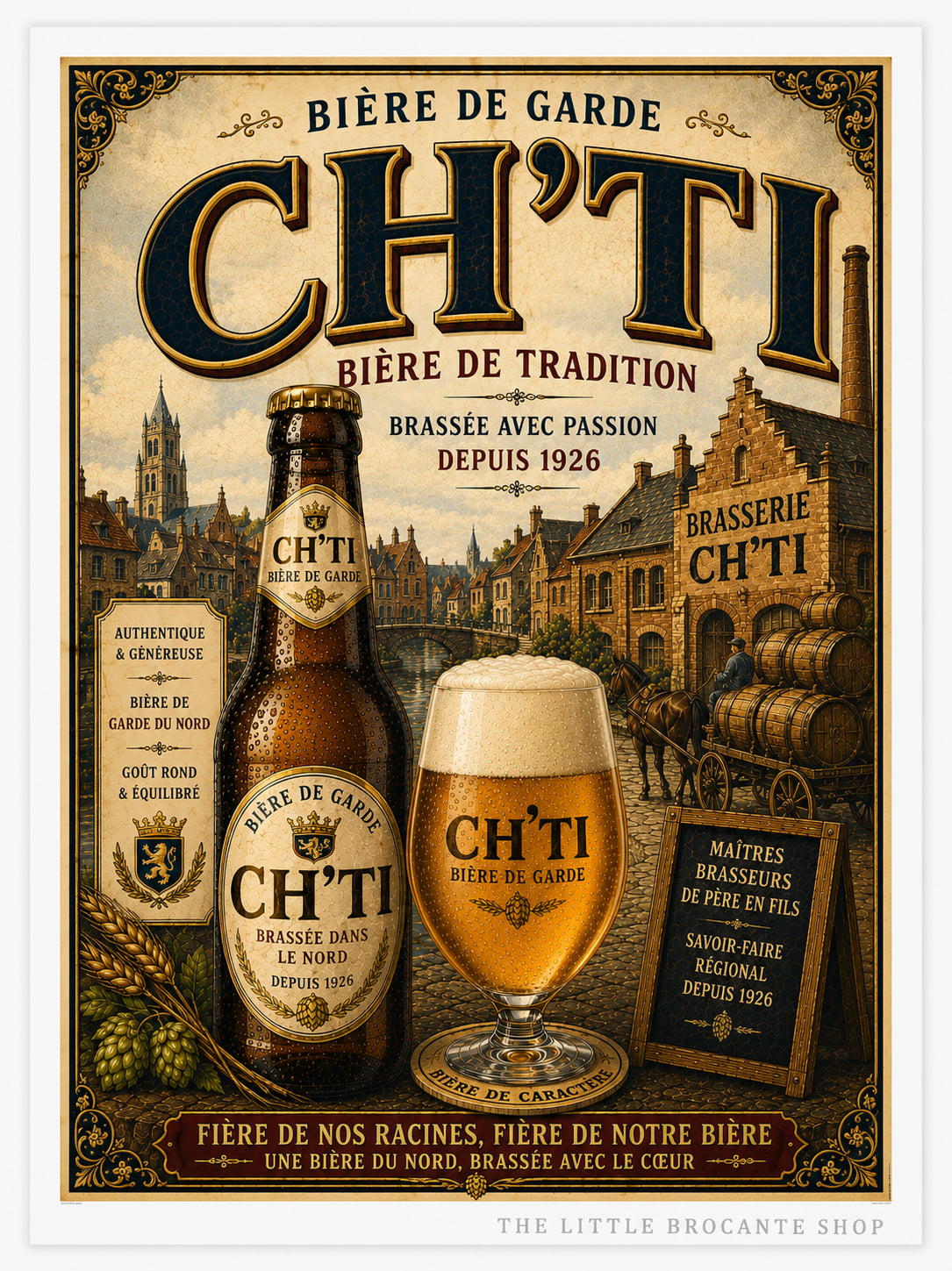 Ch'Ti Bière de Garde Vintage Beer Poster – French Brewery Wall Art