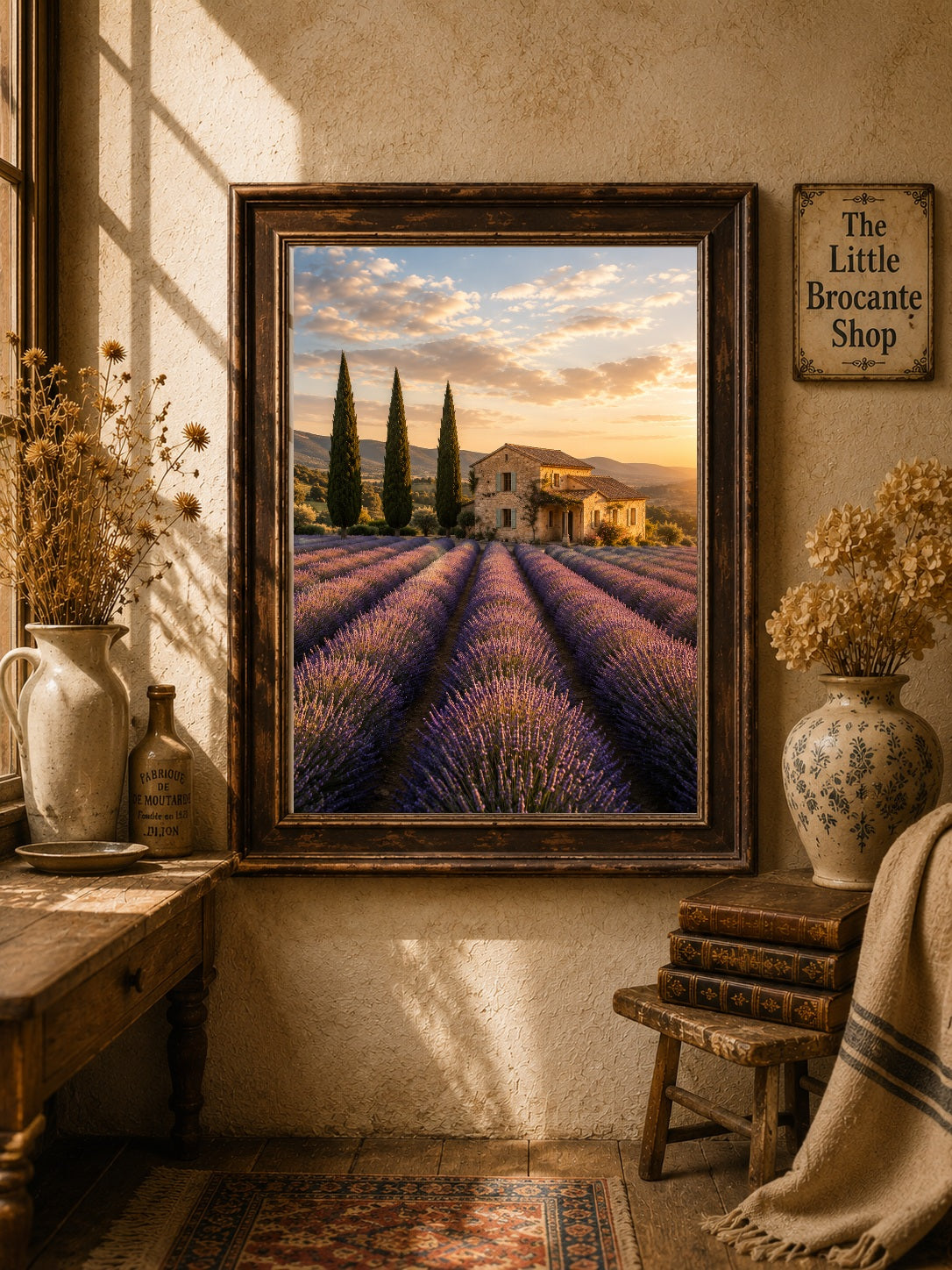 Champs de Lavande Print | Provence Lavender Field Wall Art | French Country Landscape | A5, A4, A3, A2 & A1