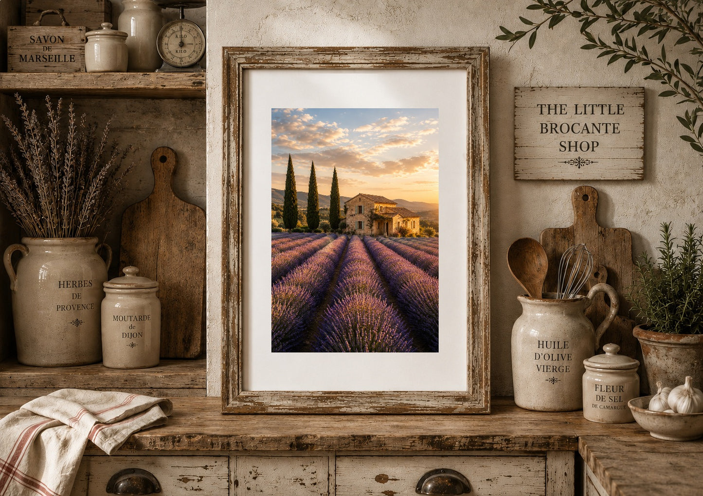 Champs de Lavande Print | Provence Lavender Field Wall Art | French Country Landscape | A5, A4, A3, A2 & A1