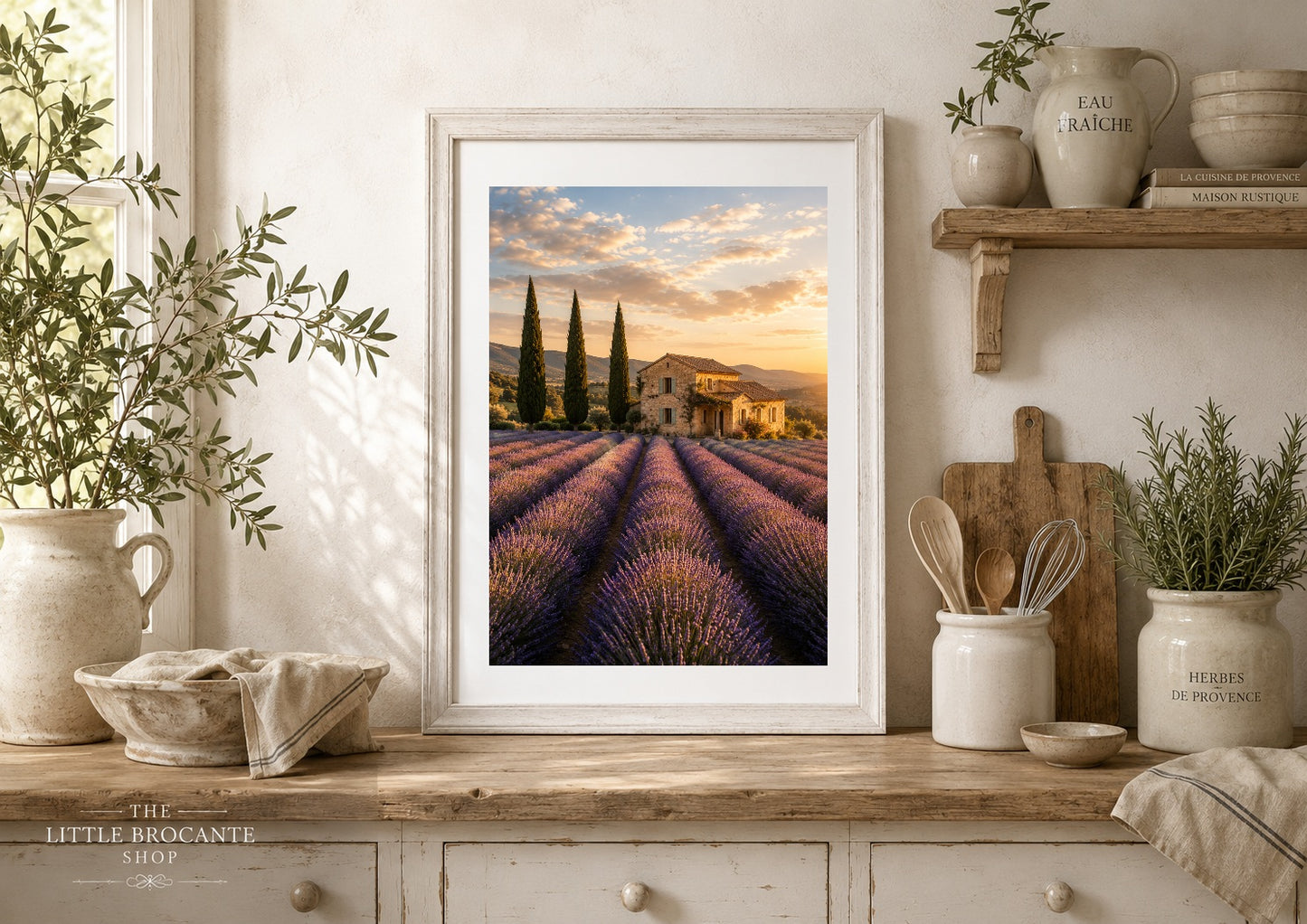 Champs de Lavande Print | Provence Lavender Field Wall Art | French Country Landscape | A5, A4, A3, A2 & A1