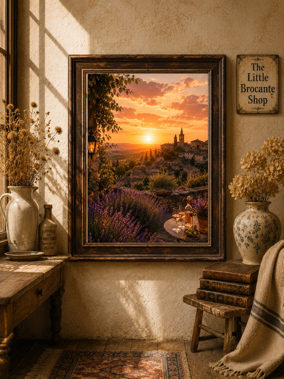 Coucher de Soleil en Provence Print | French Provence Sunset Wall Art | Provence Landscape | A5, A4, A3, A2 & A1