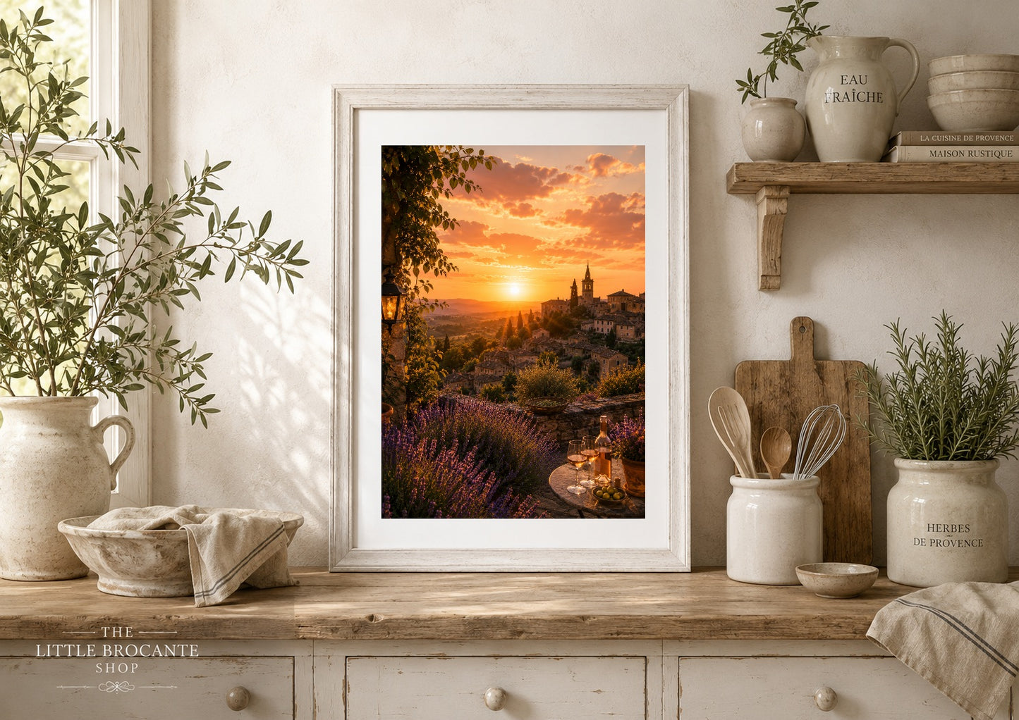 Coucher de Soleil en Provence Print | French Provence Sunset Wall Art | Provence Landscape | A5, A4, A3, A2 & A1