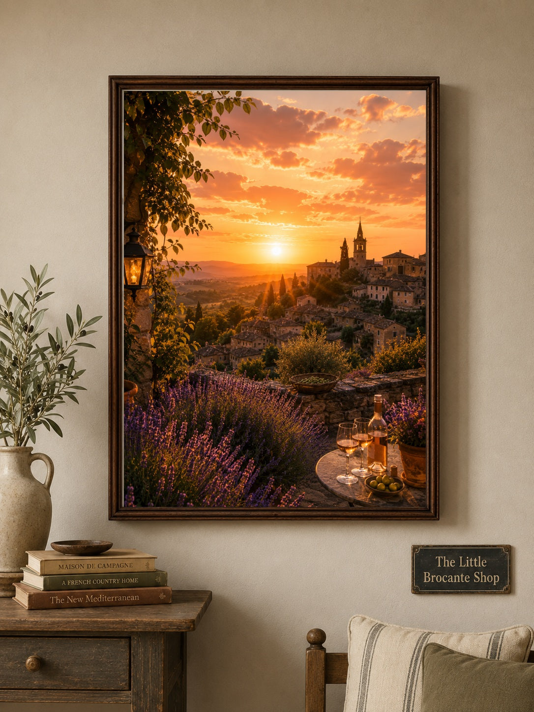 Coucher de Soleil en Provence Print | French Provence Sunset Wall Art | Provence Landscape | A5, A4, A3, A2 & A1