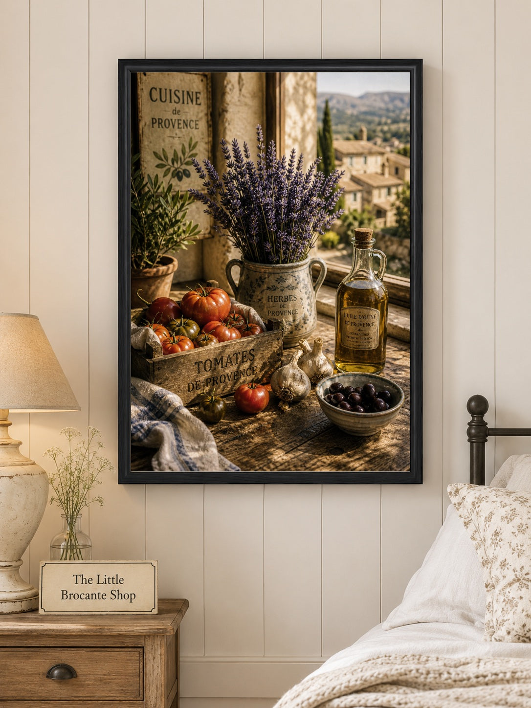 Cuisine de Provence Kitchen Art Print | Rustic French Farmhouse Wall Decor | Olive Oil, Tomatoes & Lavender | Vintage Mediterranean Kitchen Poster
