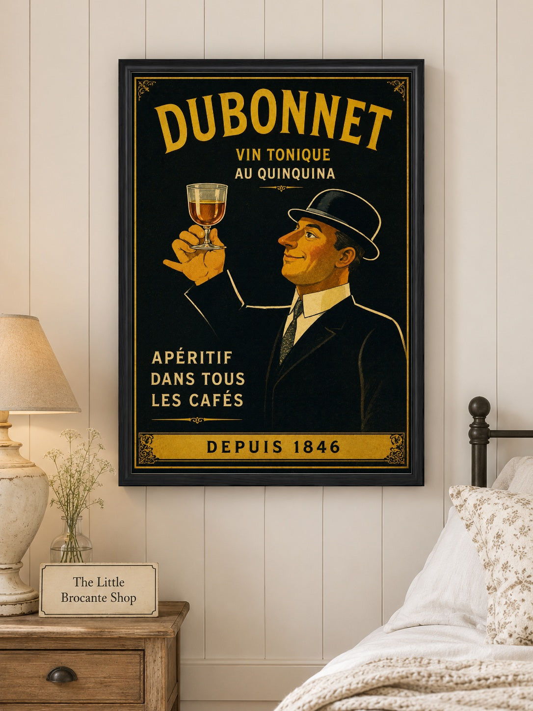 Dubonnet Vin Tonique Vintage French Advertising Print | Art Deco French Aperitif Wall Art | Classic Paris Bar Poster