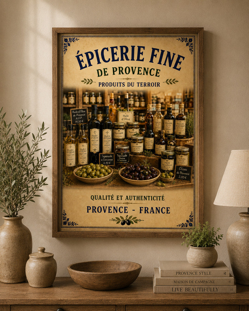 French Provence Epicerie Print Wall Art – A3 size