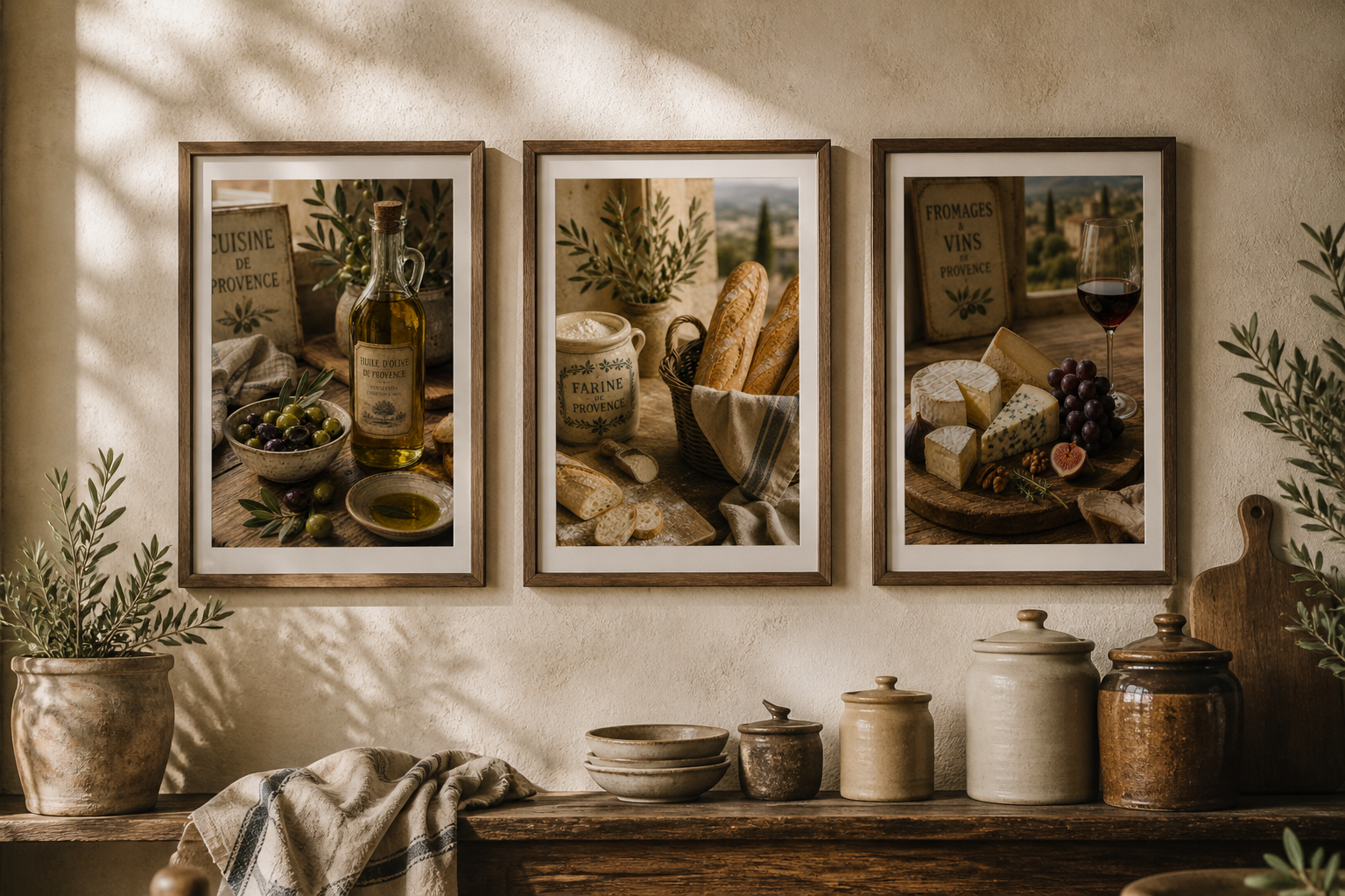 Set of 3 Provence Kitchen Prints - A3 Size - The Little Brocante Shop