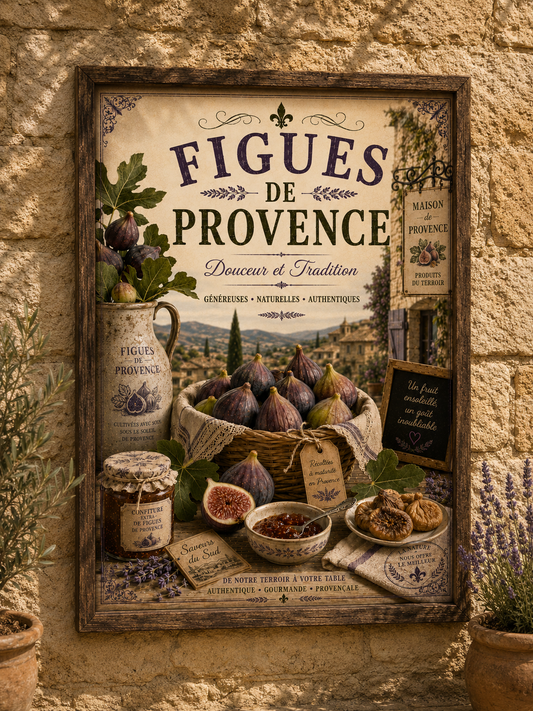 Provence Figs Vintage Style French Print - A4, A3, A2, A1 or 50x70cm size - The Little Brocante Shop