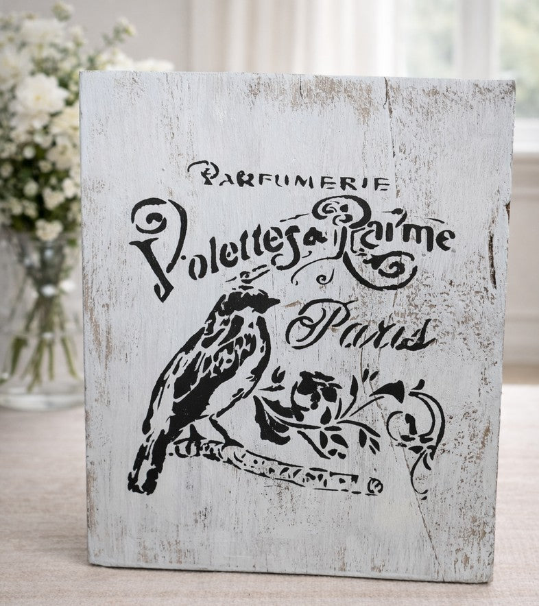 Handmade Wooden Vintage French Parfumerie Sign