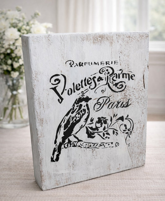 Handmade Wooden Vintage French Parfumerie Sign
