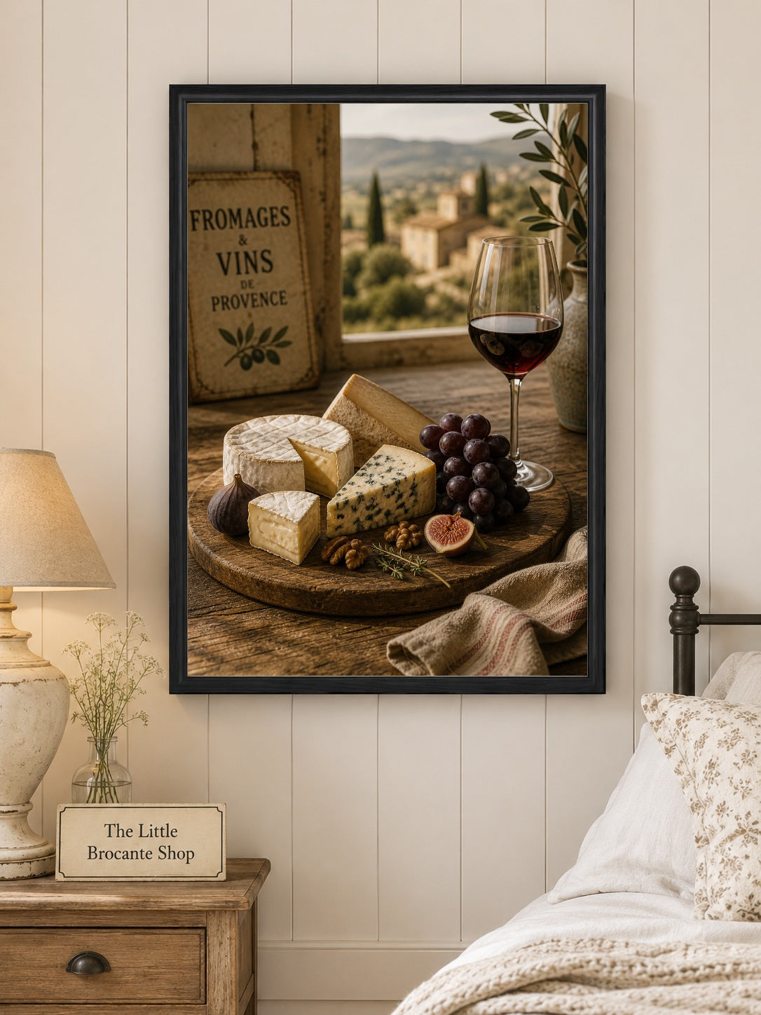 Fromages & Vins de Provence Print | French Cheese & Wine Wall Art | Rustic French Kitchen Decor | A4, A3, A2, A1