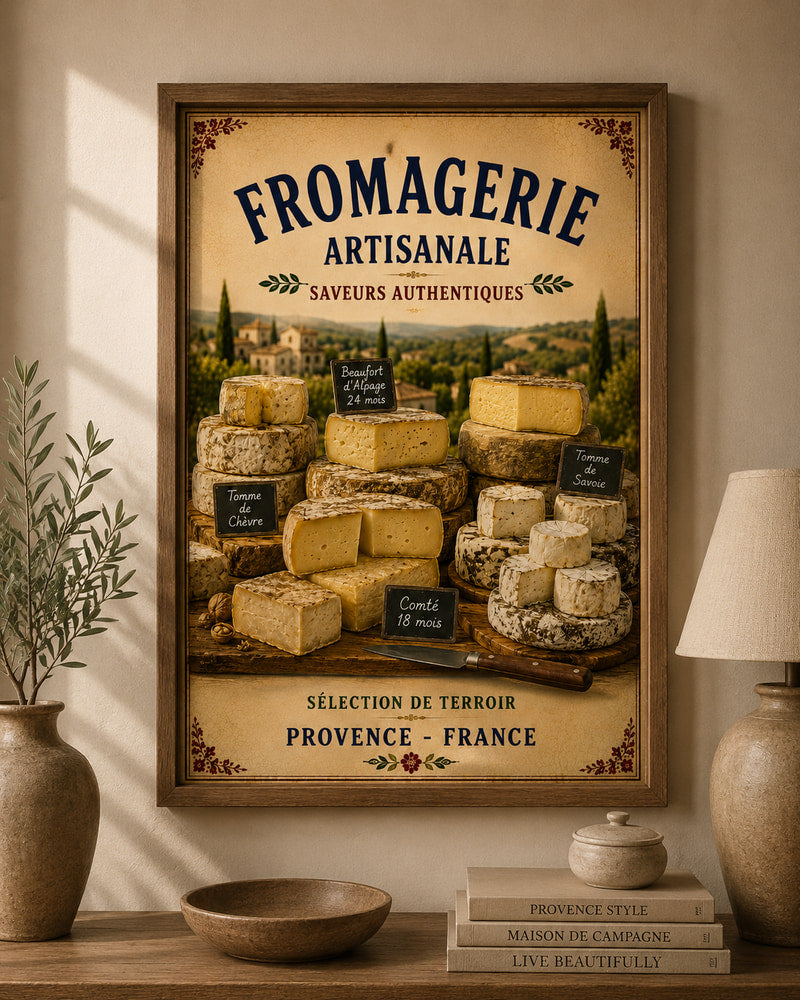 French Provence Fromagerie Print Wall Art – A3 size